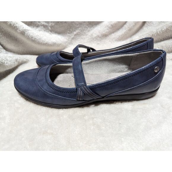 Life Stride Shoes Womens 8.5 Blue Slip On Cushioned Leona Flats Comfort Workwear - Picture 2 of 13